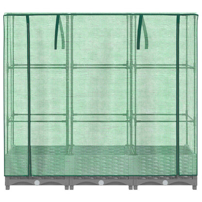 Arriate Con Cubierta Invernadero Aspecto Ratán 120x40x123 Cm_3
