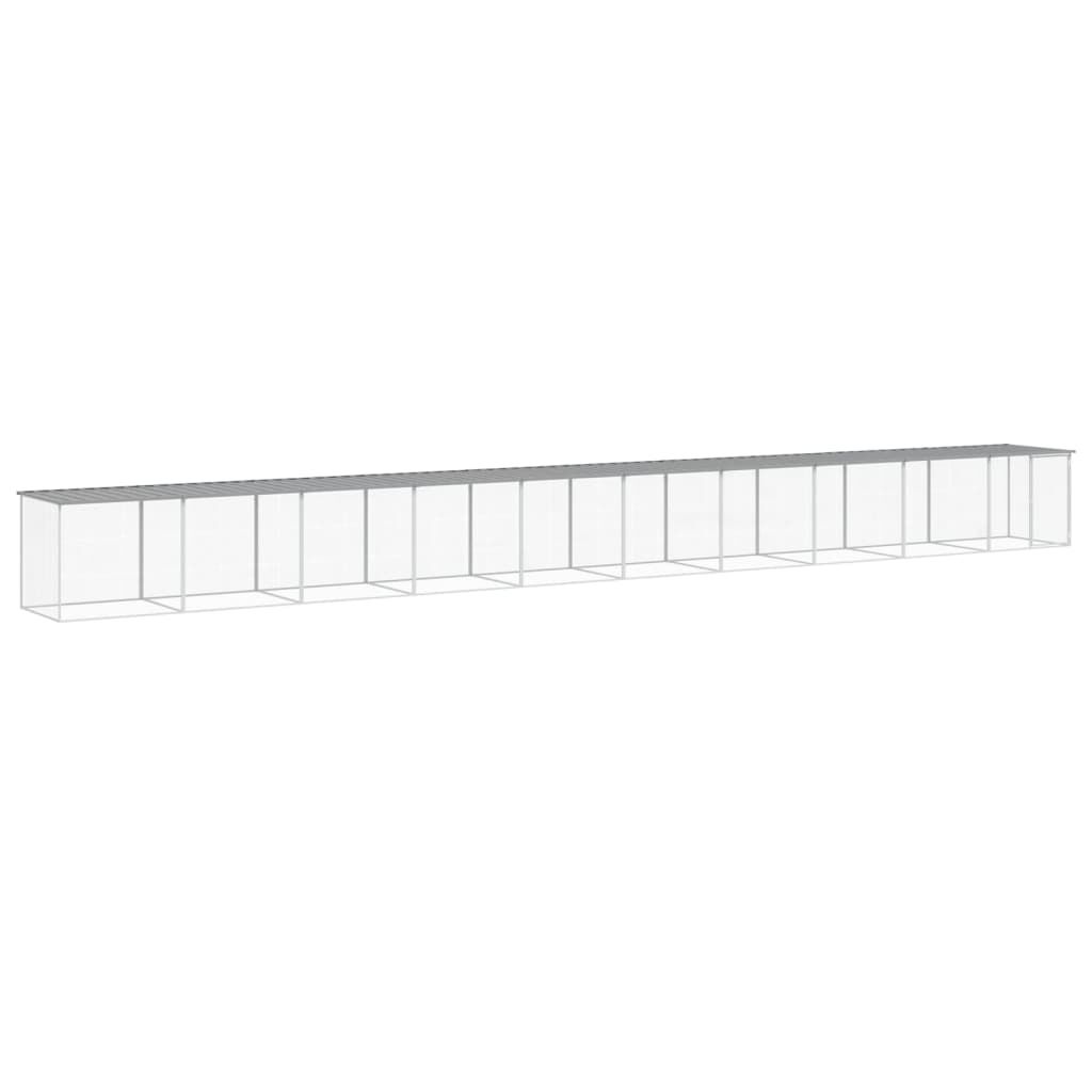 Vidaxl Gallinero Con Techo Acero Galvanizado Gris Claro 1003x98x90 Cm_0