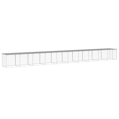 Vidaxl Gallinero Con Techo Acero Galvanizado Gris Claro 1003x98x90 Cm_0