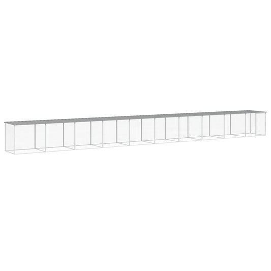 Vidaxl Gallinero Con Techo Acero Galvanizado Gris Claro 1003x98x90 Cm_0