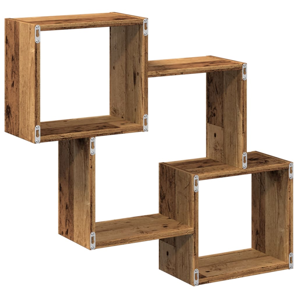 Mueble De Pared Madera Ingeniería Madera Envejecida 78x18x71 Cm / Vetonek_2