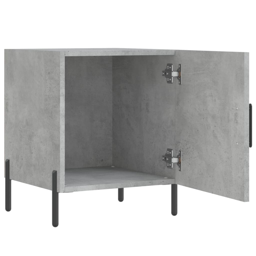 Mesita De Noche Madera De Ingeniería Gris Hormigón 40x40x50 Cm_3