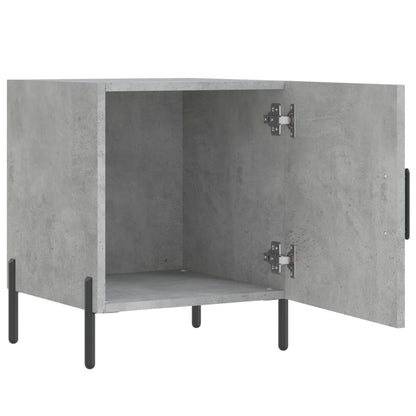 Mesita De Noche Madera De Ingeniería Gris Hormigón 40x40x50 Cm_3