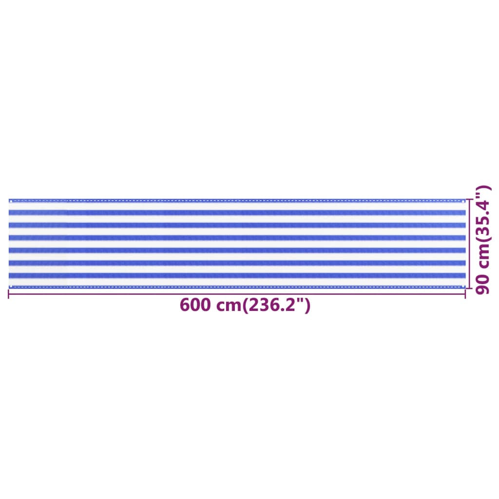 Vidaxl Toldo Para Balcón Hdpe Amarillo Y Blanco 90x600 Cm_2
