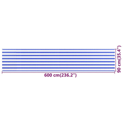 Vidaxl Toldo Para Balcón Hdpe Amarillo Y Blanco 90x600 Cm_2