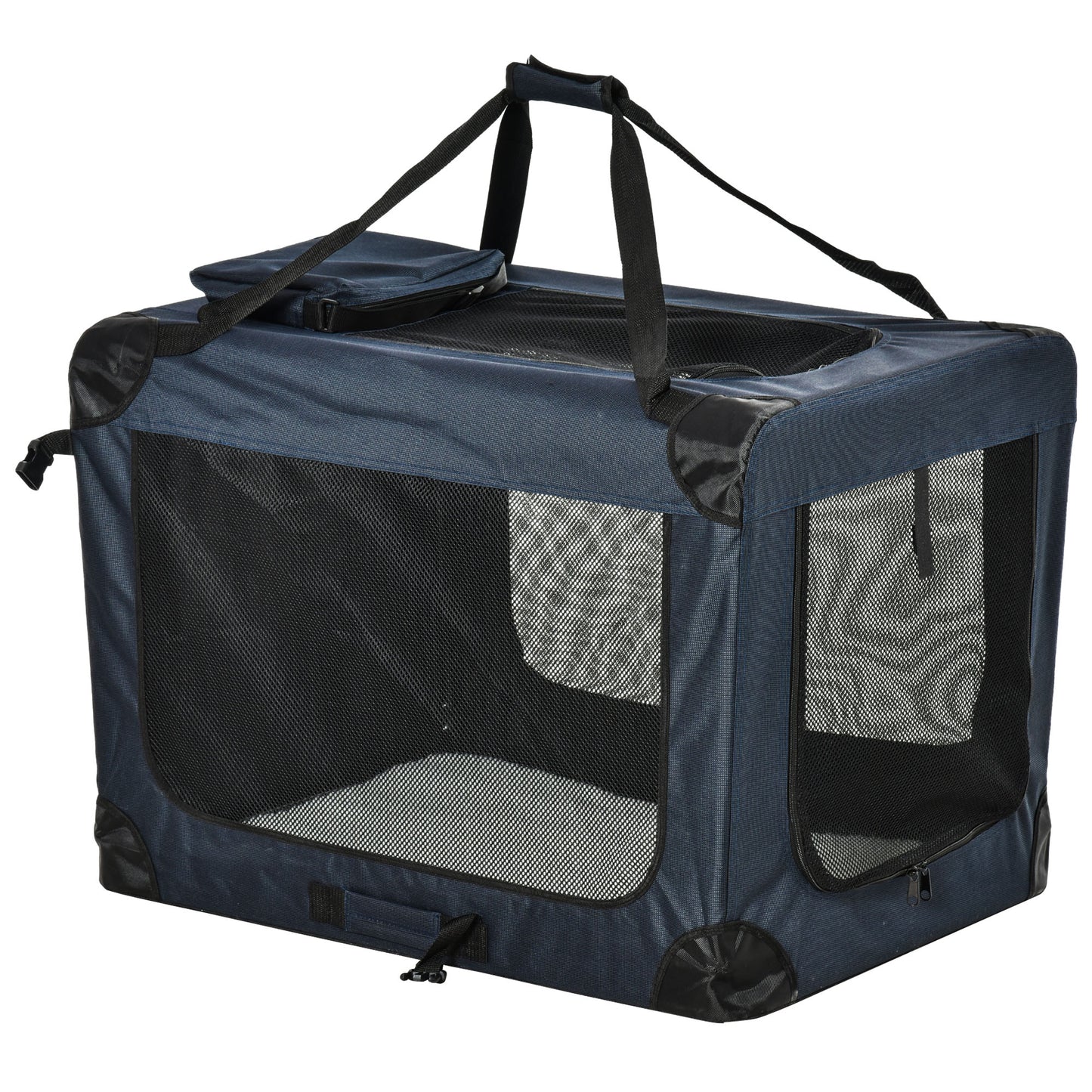 Pawhut Transportín Perro Gato Transpirable Con 3 Puertas Ventana De Malla_0