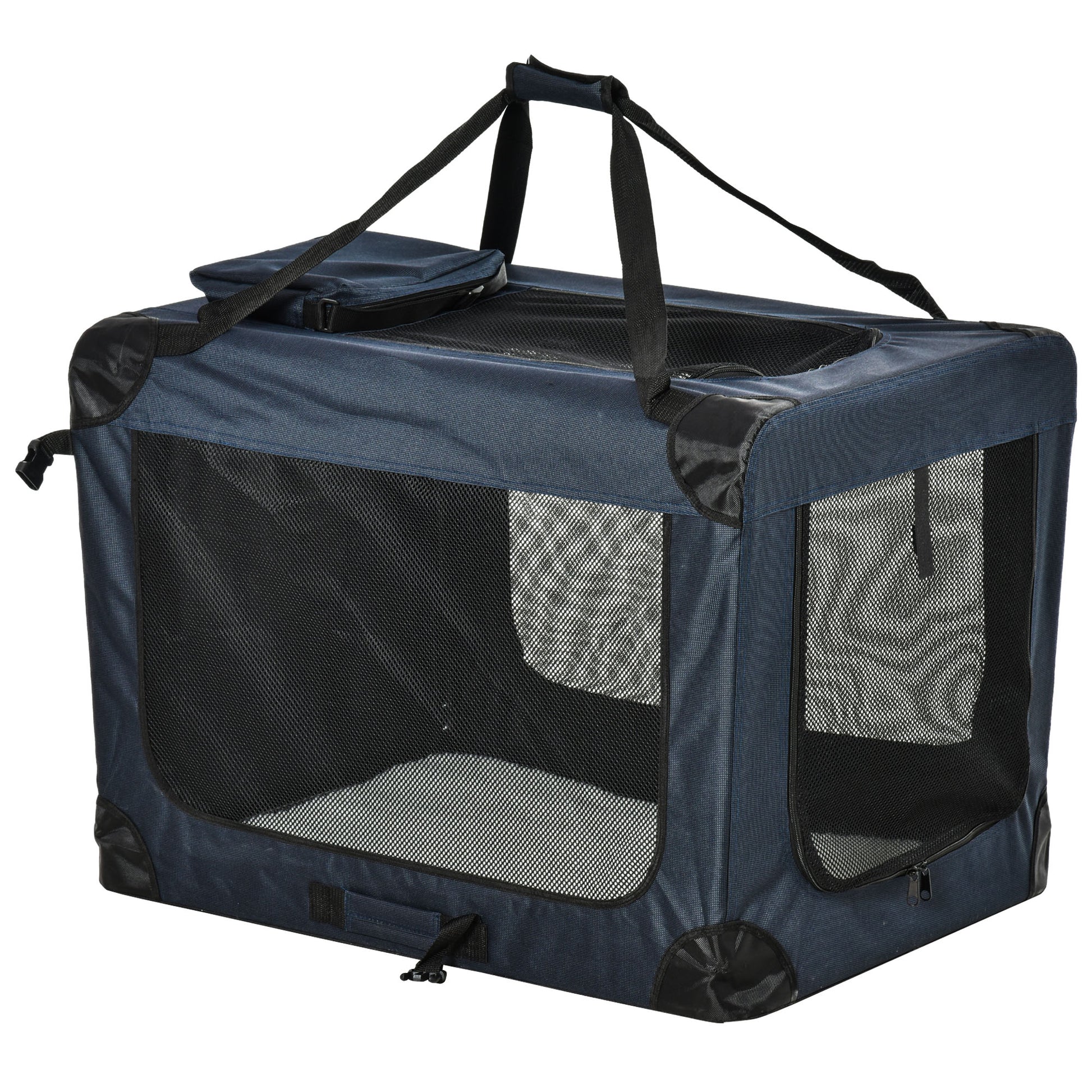 Pawhut Transportín Perro Gato Transpirable Con 3 Puertas Ventana De Malla_0