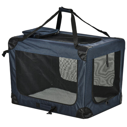 Pawhut Transportín Perro Gato Transpirable Con 3 Puertas Ventana De Malla_0