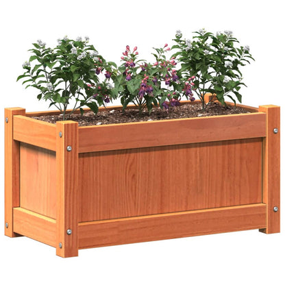 Jardineras De Exterior 2 Uds Madera Maciza De Pino Marrón Cera_3