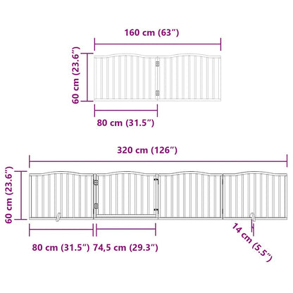 Vidaxl Puerta De Perros Plegable 10 Paneles Madera Álamo Negra 800 Cm_2