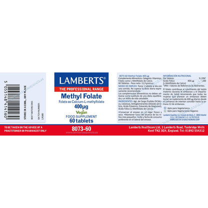 Methyl Folate 400 µg  Lamberts 60 Tabletas