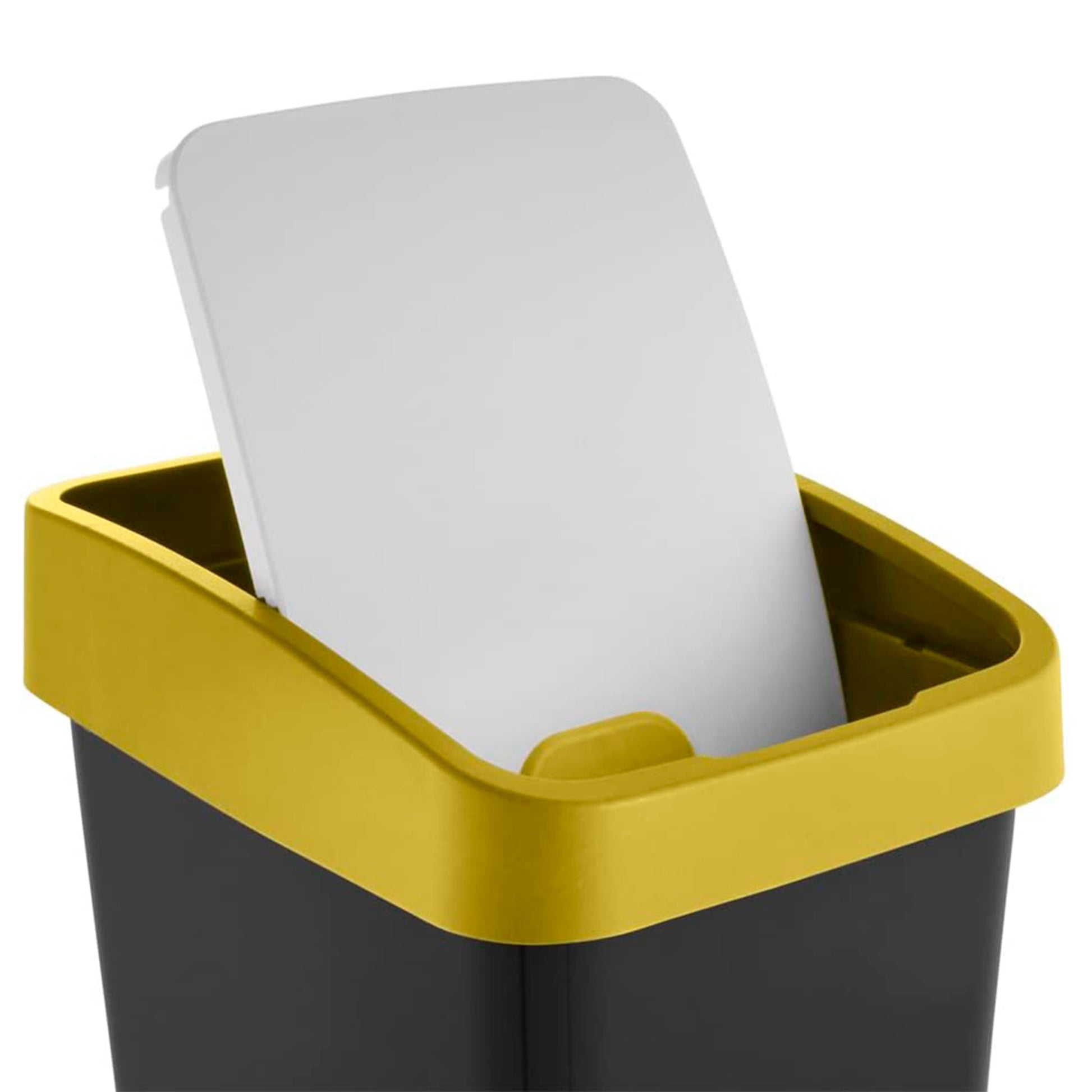Cubo De La Basura Premium Con Tapa Abatible, Tacto Suave, 45 L, Magne, Amarillo_3