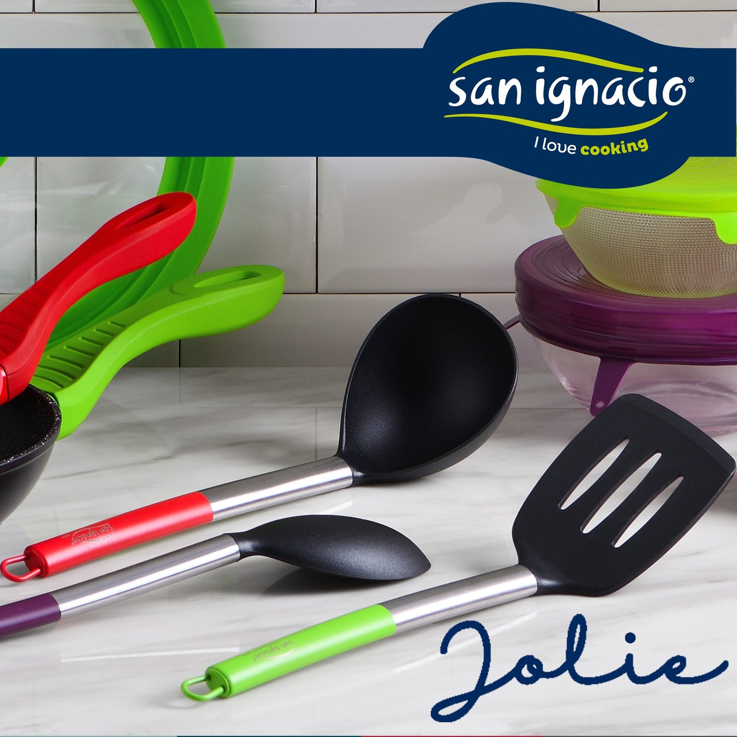 Pack De 3 Sartenes San Ignacio Ø16cm Ø20cm Ø24cm + Set De 3pc Utensilios De Cocina En Nylon_3