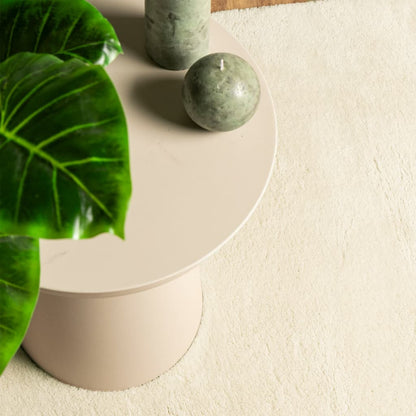 Alfombra De Pelo Corto Suave Lavable Huarte Crema 100x200 Cm / Vetonek_3