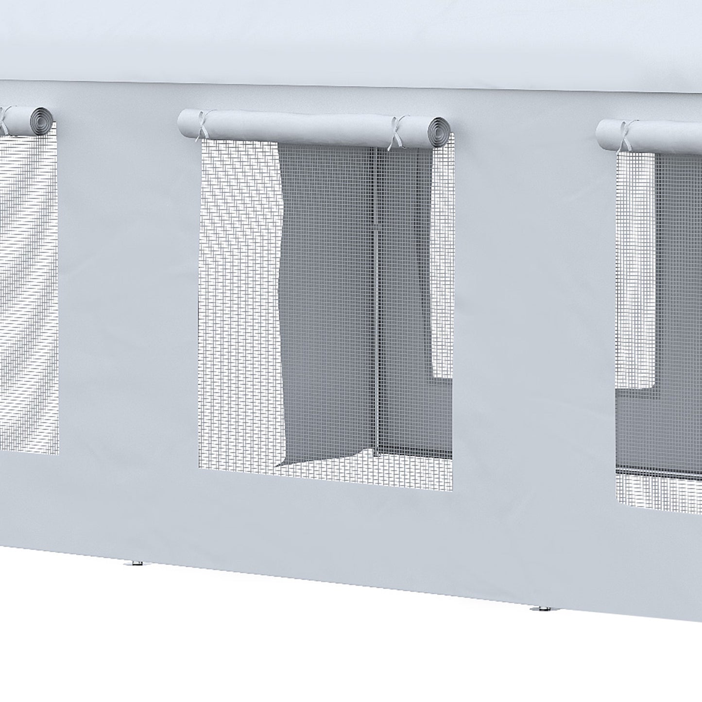 Outsunny Carpa Para Fiestas 6x3m Con 2 Paredes Extraíbles 6 Ventanas Cremalleras_4