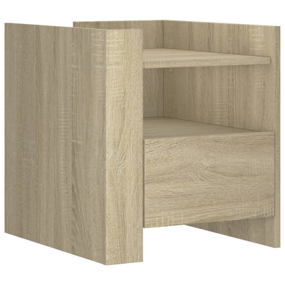 Mesita De Noche Madera De Ingeniería Roble Sonoma 45x50x50 Cm_0