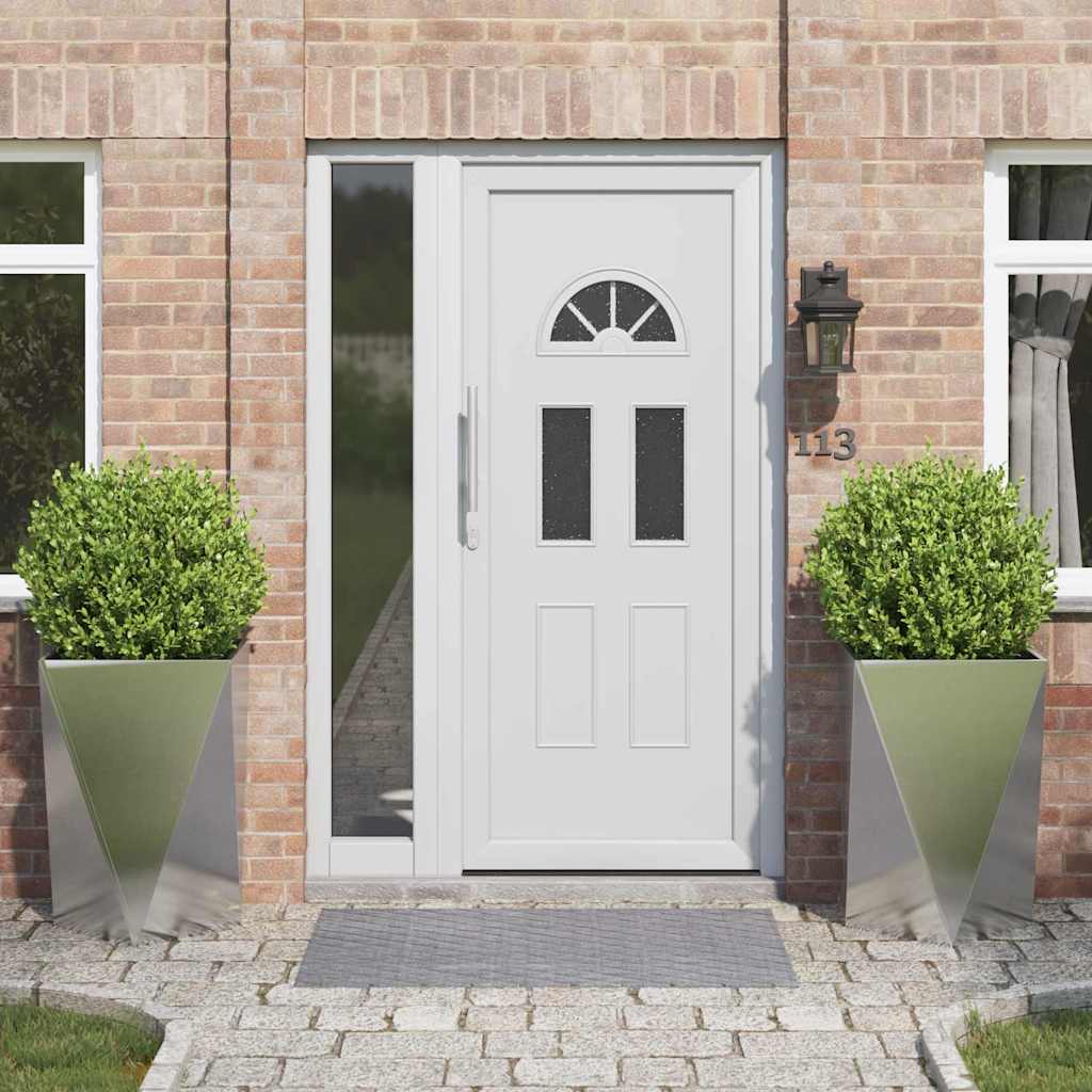 Jardinera 2 Pcs Plateado 50 X 50 X 75 Cm Acero Inoxidable_1
