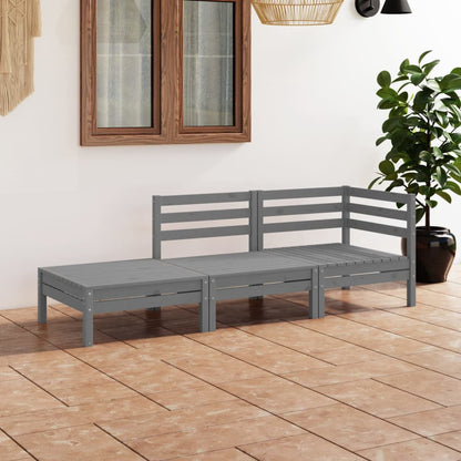 Juego De Muebles De Jardín 3 Pzas Madera Maciza De Pino Blanco / Vetonek_2