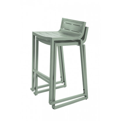 Lote De 4 Taburetes De Jardín Inari De Aluminio Verde Romero 47x48x86cm - Silla De Jardín_2