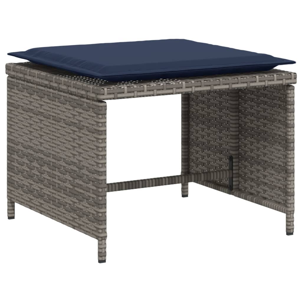 Sillón De Jardín Con Reposapiés Ratán Sintético Gris / Vetonek_3