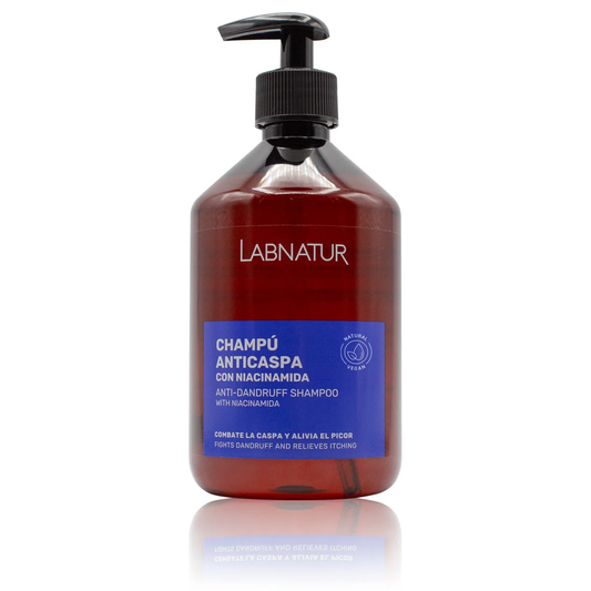 Champú Anticaspa con Niacinamida Labnatur 500 ml | Control de Sebo | Alivia el Picor | Cabello Graso | Vegano_0