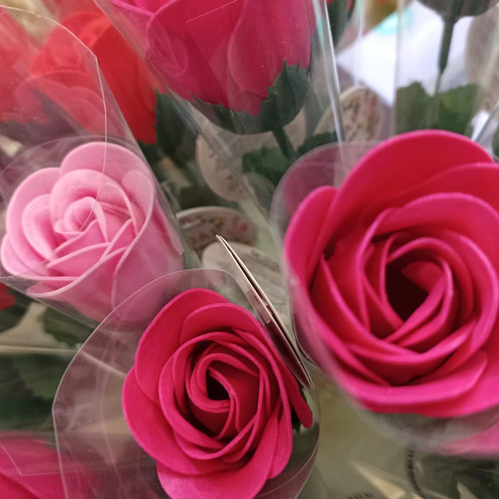 Pack De 6 Rosas De Jabón Para Baño Aromático Relajante (fucsia) - Regalo Original Para Días Especiales - Aroma Atalcado_5