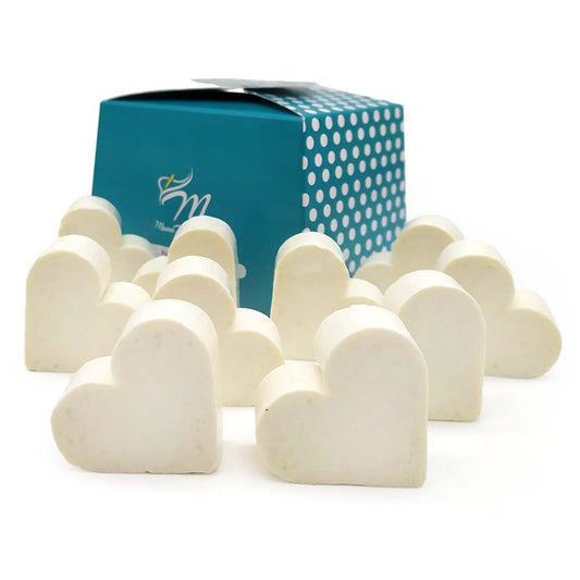 Caja Regalo 10 Jabones Aromáticos En Forma De Corazón - Aroma Coco - Jabón Glicerina - Regalo Original Para Eventos_0