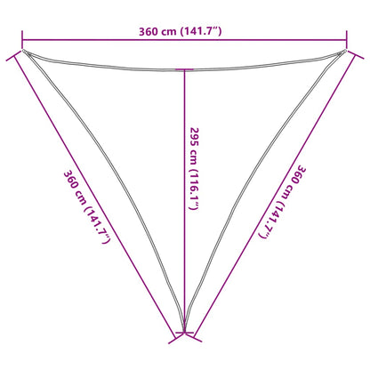 Vidaxl Toldo De Vela Triangular Hdpe 3,6x3,6x3,6 M Color Crema_2