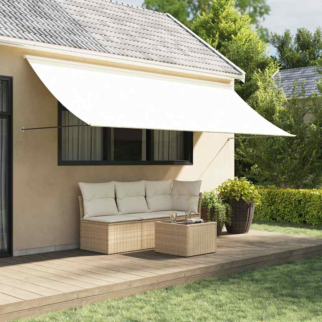 Toldo Retráctil De Tela Y Acero Crema 400x150 Cm_1