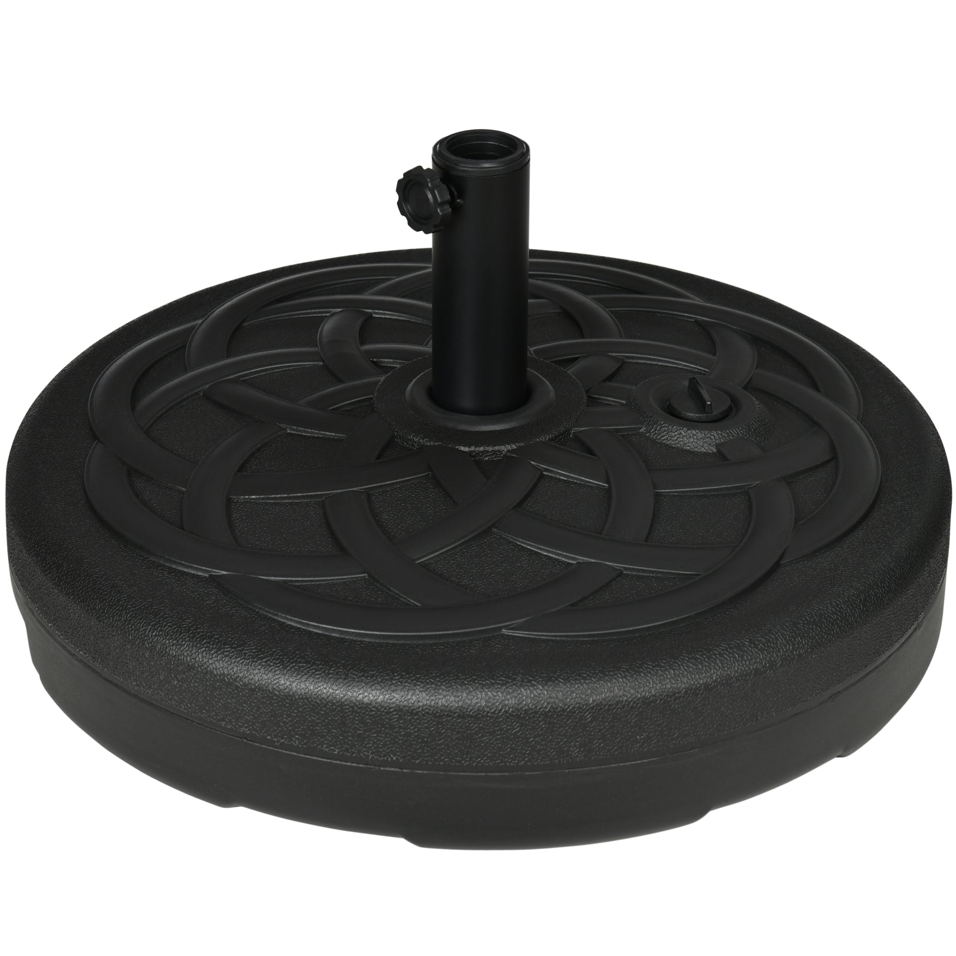Outsunny Base De Sombrilla Pe 2,5 Kg Apto Para Postes De 38mm/48mm Ø56x30,5 Cm_0
