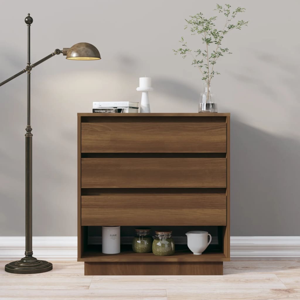 Aparador De Madera Contrachapada Marrón Roble 70x41x75 Cm / Vetonek_1