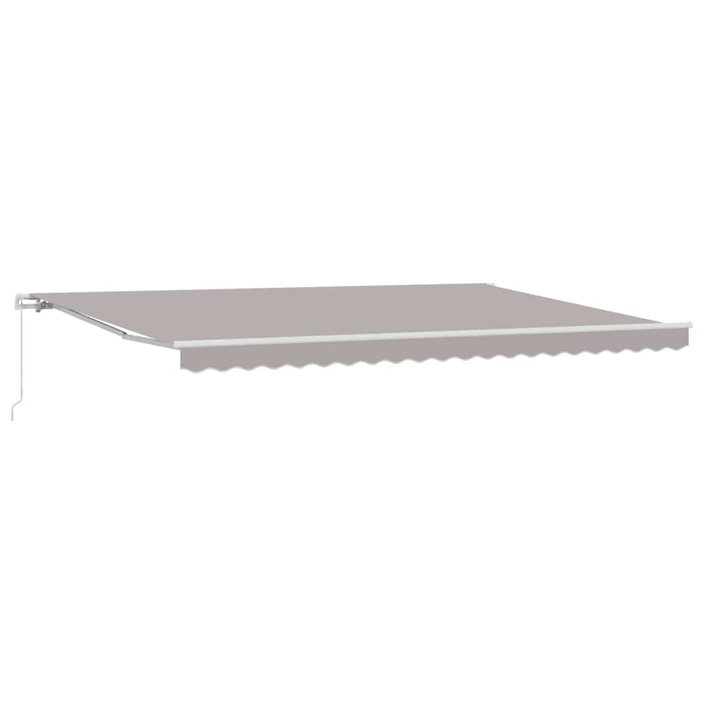 Toldo Retráctil Gris Claro 500 X 350 Cm Poliéster Y Aluminio_0