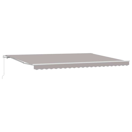 Toldo Retráctil Gris Claro 500 X 350 Cm Poliéster Y Aluminio_0