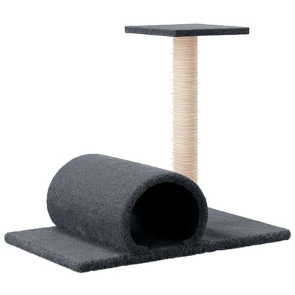 Vidaxl Poste Rascador Para Gatos Con Túnel Gris Oscuro 60x34,5x50 Cm_4
