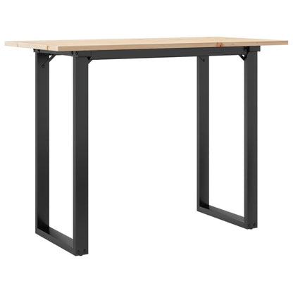 Mesa De Comedor Marco O Madera Maciza Pino Y Acero 100x50x75cm_0
