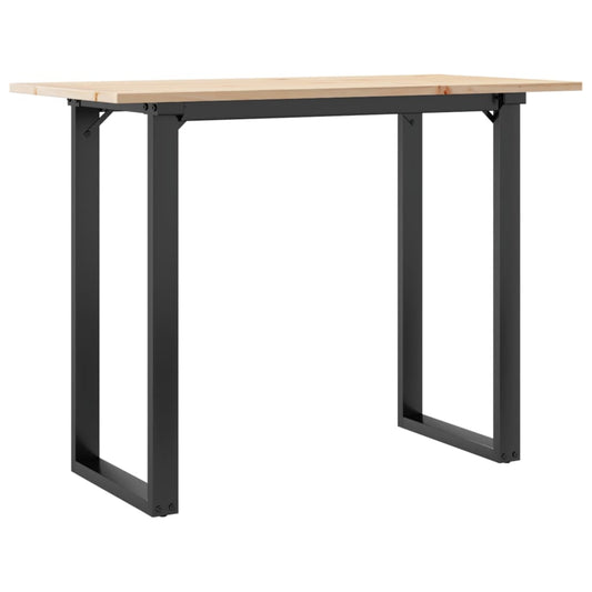 Mesa De Comedor Marco O Madera Maciza Pino Y Acero 100x50x75cm_0