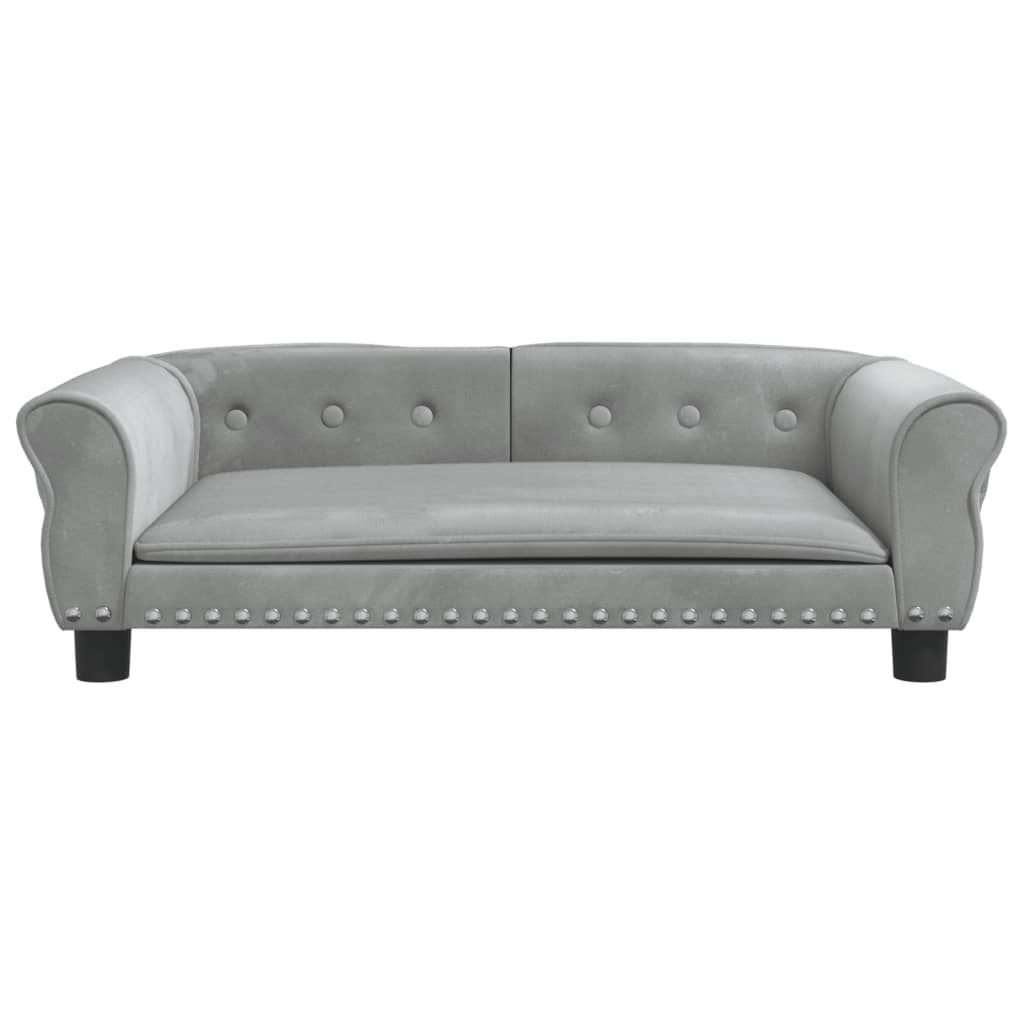 Cama Para Perros De Terciopelo Gris Claro 95x55x30 Cm / Vetonek_0
