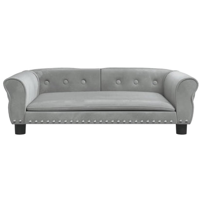 Cama Para Perros De Terciopelo Gris Claro 95x55x30 Cm / Vetonek_0