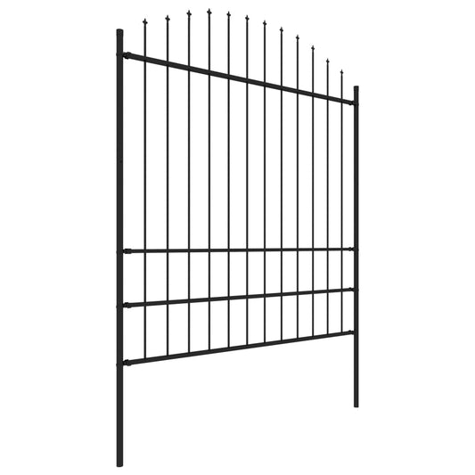 Valla De Jardín Con Puntas De Lanza Acero Negro (1,75-2)x13,6 M / Vetonek_0
