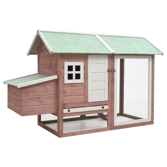 Vidaxl Gallinero Madera Maciza De Pino Y Abeto Moca 170x81x110 Cm_0