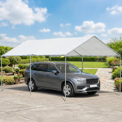 Outsunny Cochera Exterior 3x6m Con Toldo De Tela Pe Y Marco De Acero Galvanizado_4