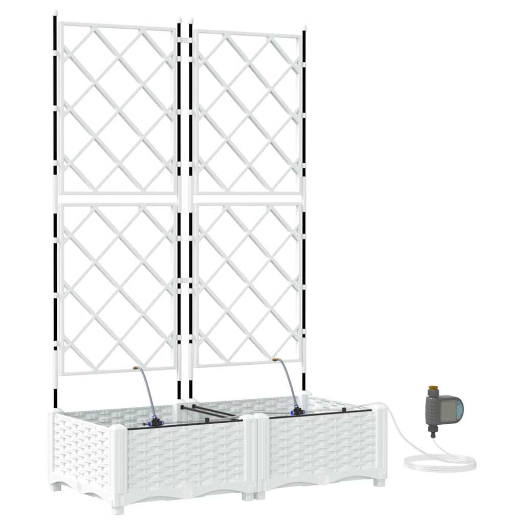 Macetero De Jardín 2 Uds. Blanco 80 X 40 X 126 Cm Pp_0