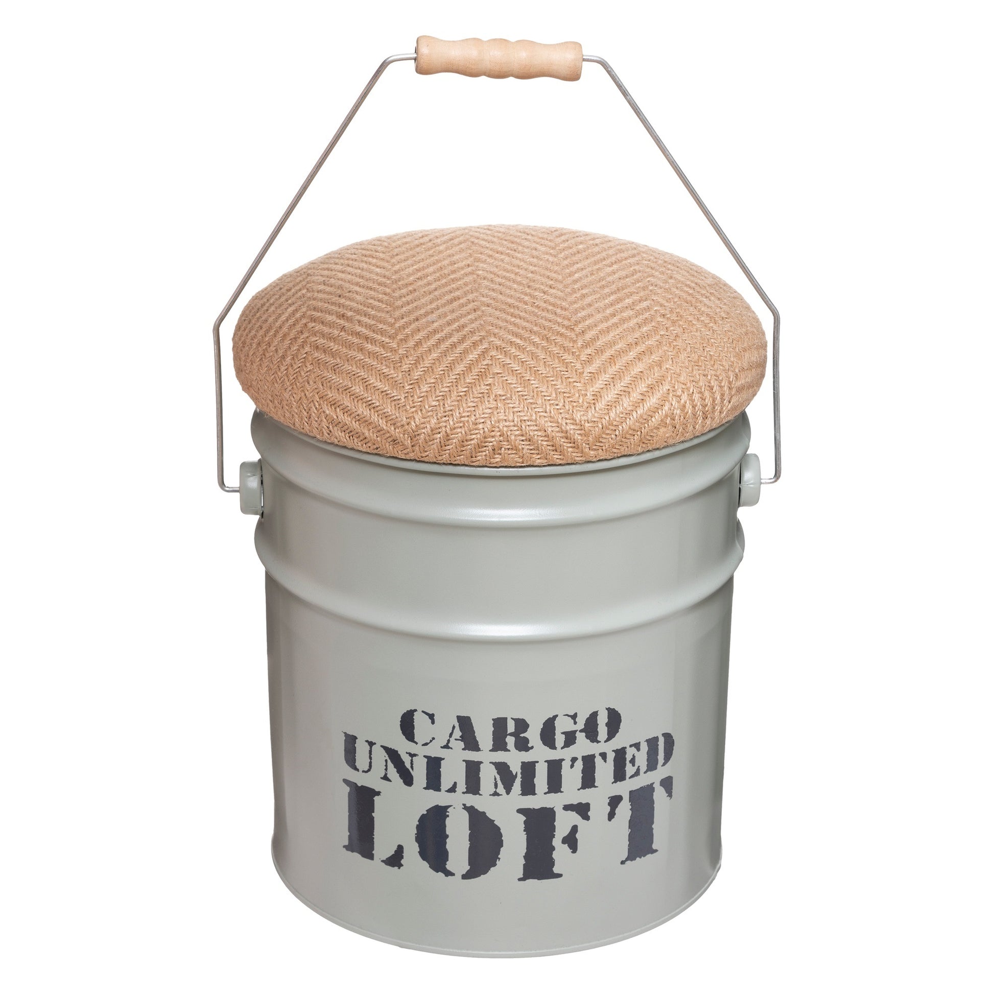 Juego De 2 Pufs Canister alfred Metal