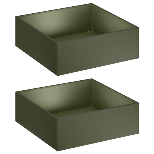 Macetero De Jardín 2 Uds. Verde Oliva 60 X 60 X 20 Cm_0