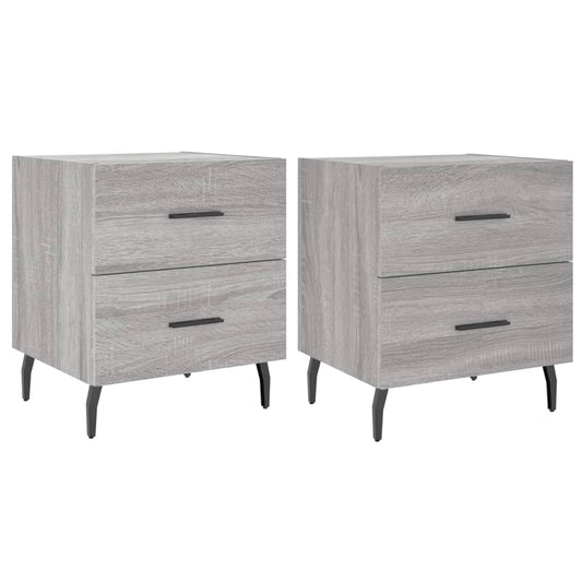Mesitas Noche 2 Uds Madera Ingeniería Gris Sonoma 40x35x47,5 Cm_0