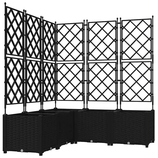 Vidaxl Maceta De Jardín Con Enrejado 5 Pcs Negro 120 X 120 X 143 Cm Pp_0