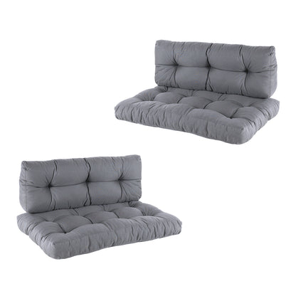 Pack 2 Cojines Para Palets, Cojín De Asiento 80x120x16 Cm + Cojín Respaldo 42x120x16 Cm, Olefin Color Gris, Repelente Al Agua_0