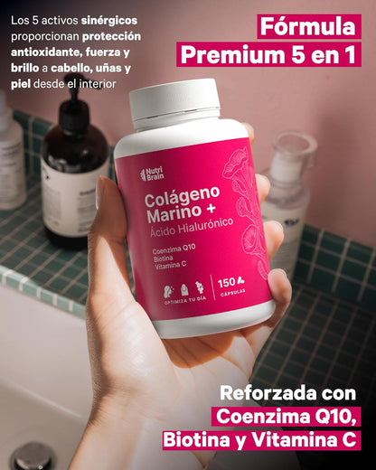 Colágeno Marino Con Ácido Hialurónico Y Q10 Nutribrain 150 Cápsulas_3