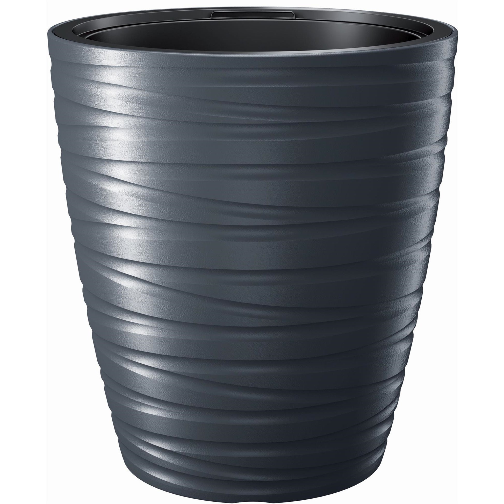 Maceta Con Deposito 32l Maze De Plastico En Color Antracita 37,5 (largo) X 37,5 (ancho) X 41,9 (alto) Cm_0