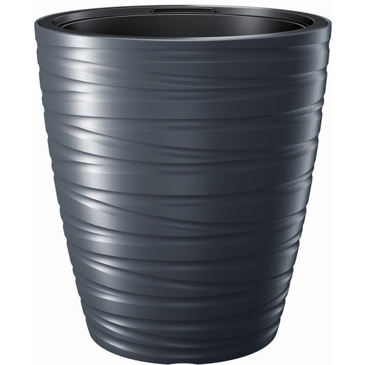 Maceta Con Deposito 32l Maze De Plastico En Color Antracita 37,5 (largo) X 37,5 (ancho) X 41,9 (alto) Cm_0